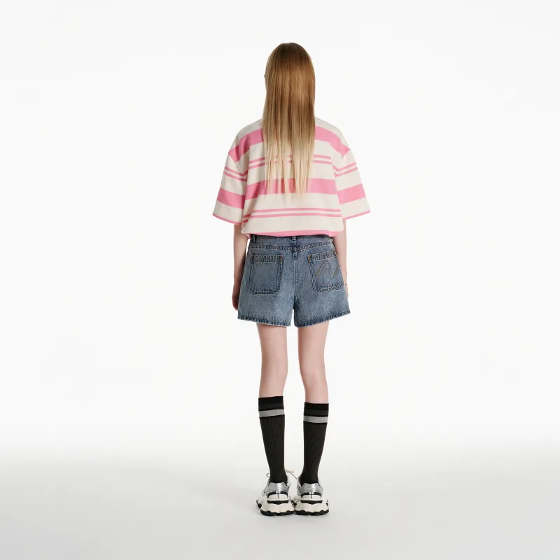 NERDY SS24 Denim Shorts Women's Sky Blue-2