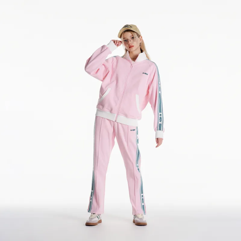 NERDY Knitted Sweatpants Unisex Light Pink-4