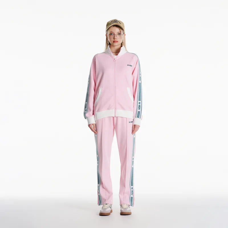 NERDY Knitted Sweatpants Unisex Light Pink-2