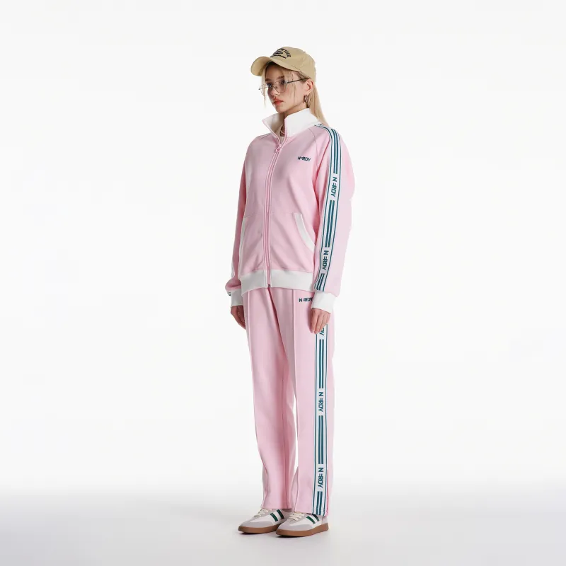 NERDY Knitted Sweatpants Unisex Light Pink-3