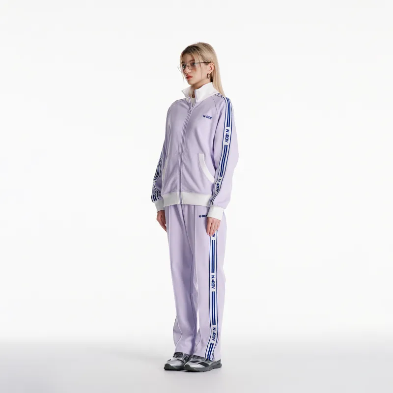 NERDY Knitted Sports Pants Unisex Light Purple-4