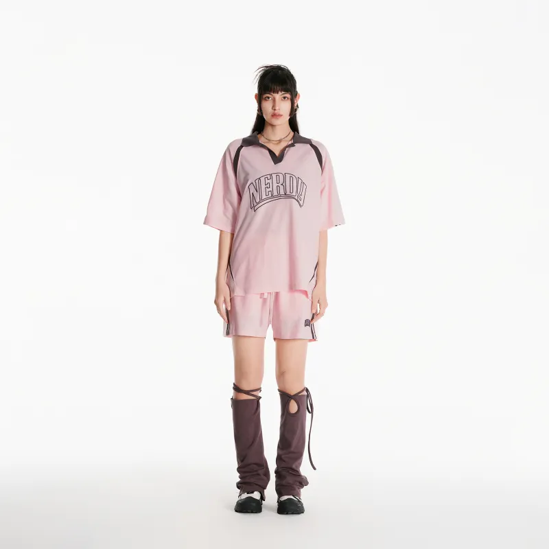 NERDY SS24 Polo Shirt Unisex Light Pink-2