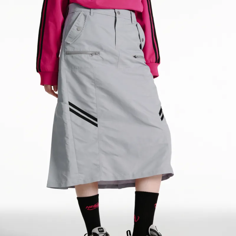 NERDY Casual Long Skirt Women's Gray-8