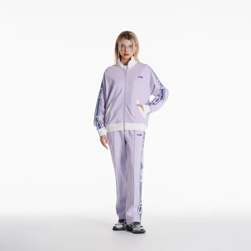 NERDY Knitted Sports Pants Unisex Light Purple-2
