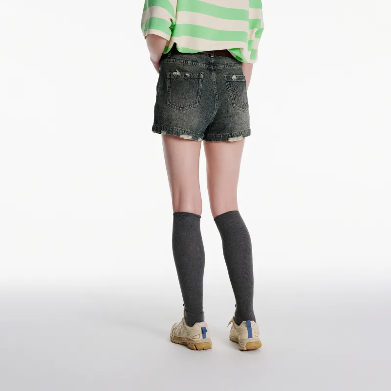 NERDY Denim Shorts Women's Water Duck Blue-4