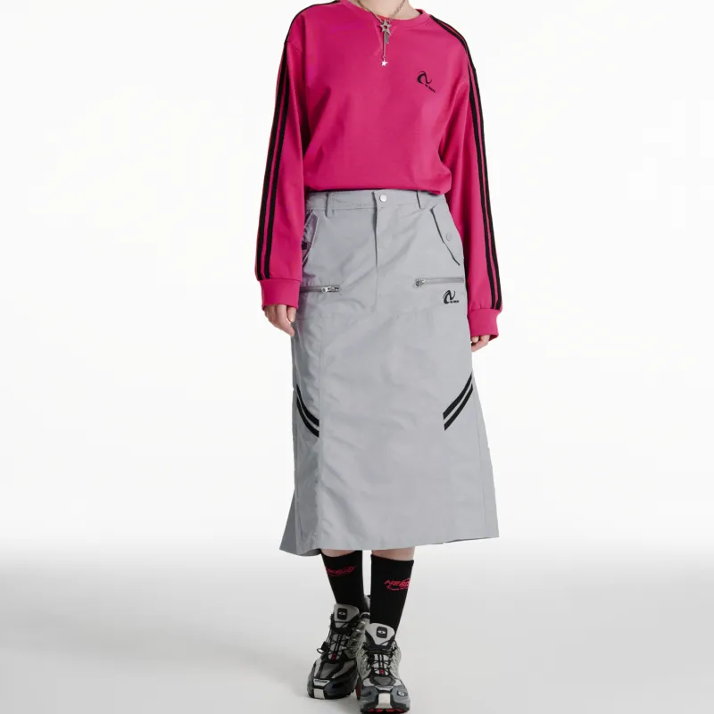 NERDY Casual Long Skirt Women's Gray-4