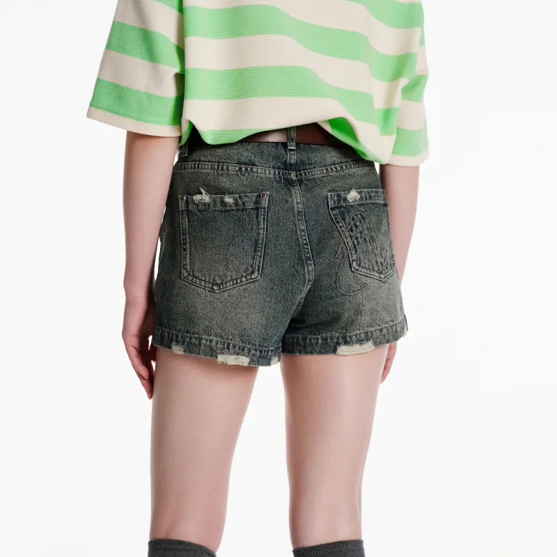 NERDY Denim Shorts Women's Water Duck Blue-5