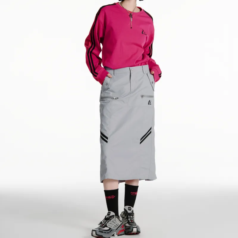 NERDY Casual Long Skirt Women's Gray-2