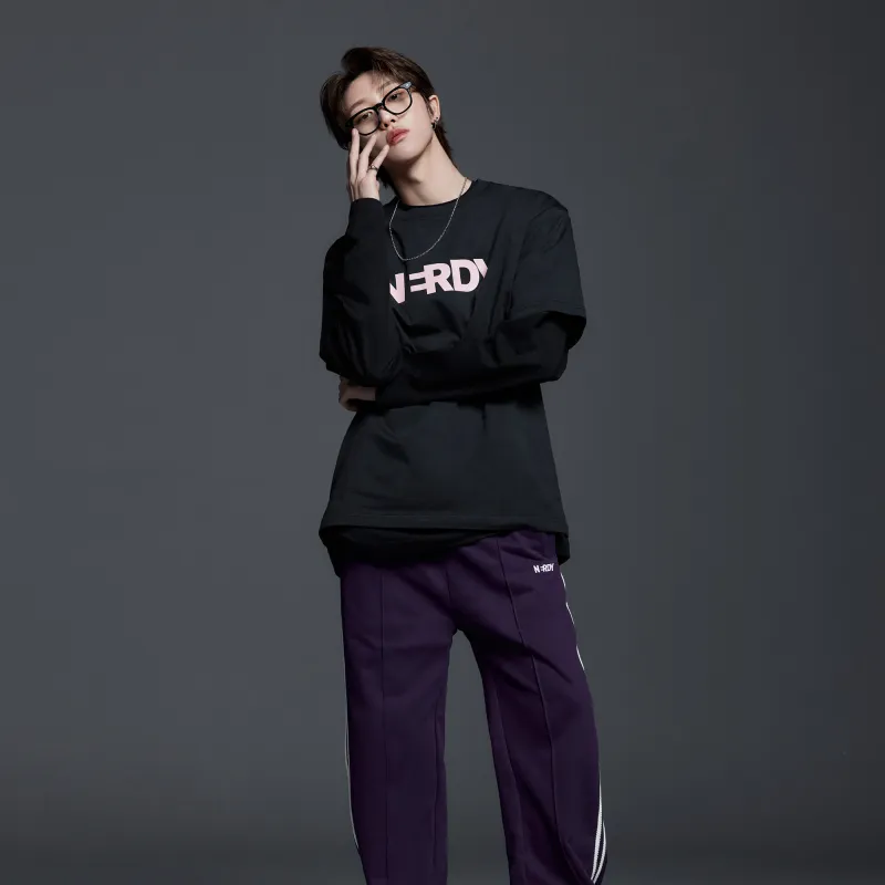 NERDY Casual Pants Unisex Dark Purple-2