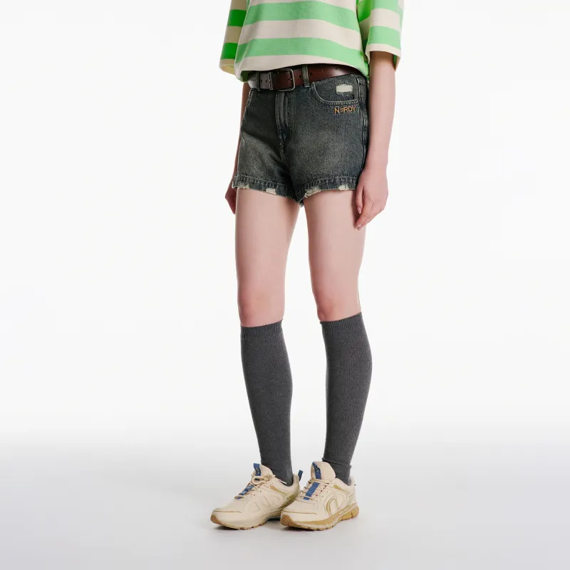 NERDY Denim Shorts Women's Water Duck Blue-3