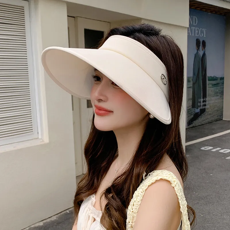 DUOLAN Polyester Sun Protection Hats Women's Khaki/White/Gray/Pink-7
