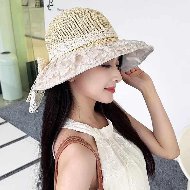 DUOLAN Cotton Linen Blend Sun Protection Hats Women's-5