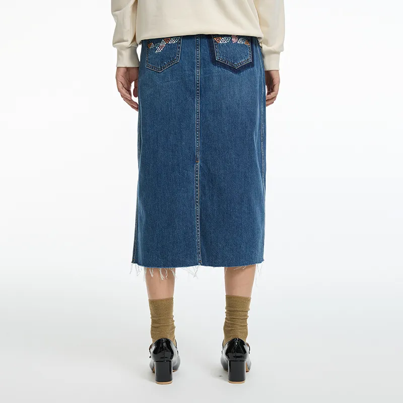 ONIARAI Denim Long Skirts Women's-4