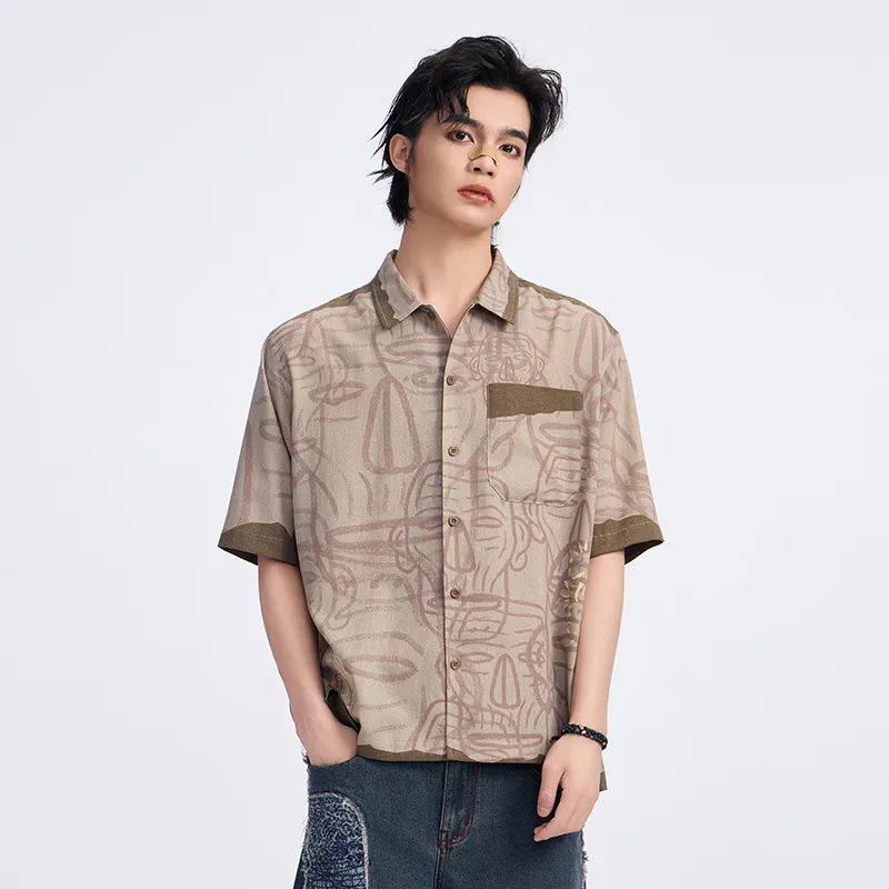 ONIARAI Shirts Men Khaki-2