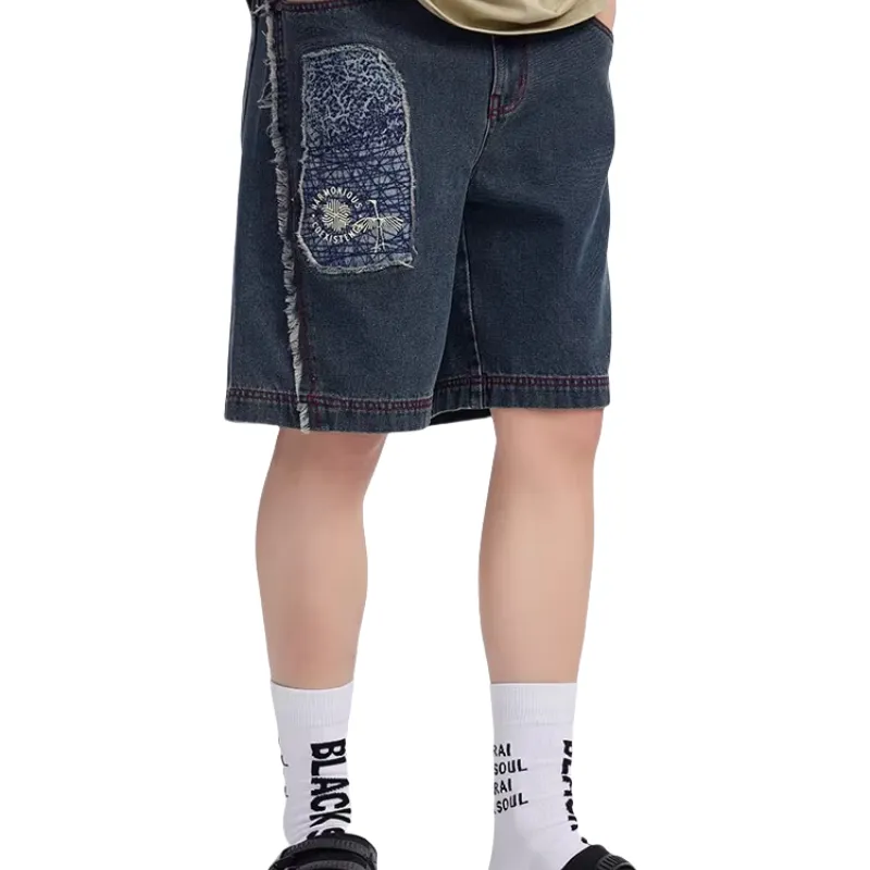 ONIARAI Denim Shorts Men Denim Blue-3