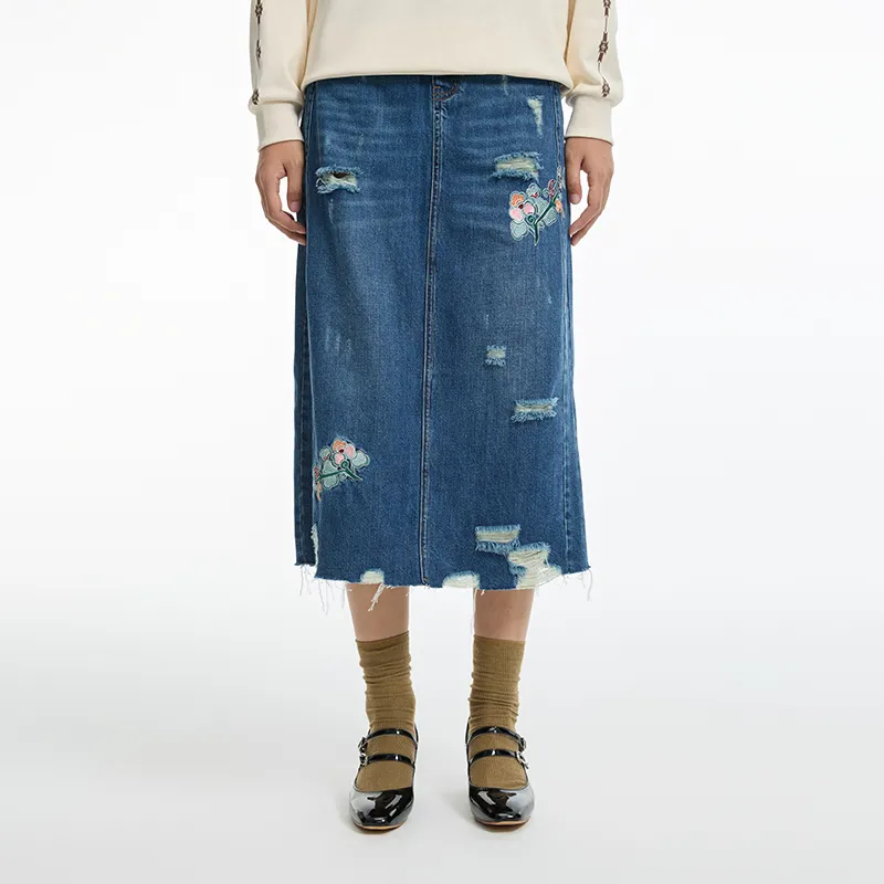 ONIARAI Denim Long Skirts Women's-2