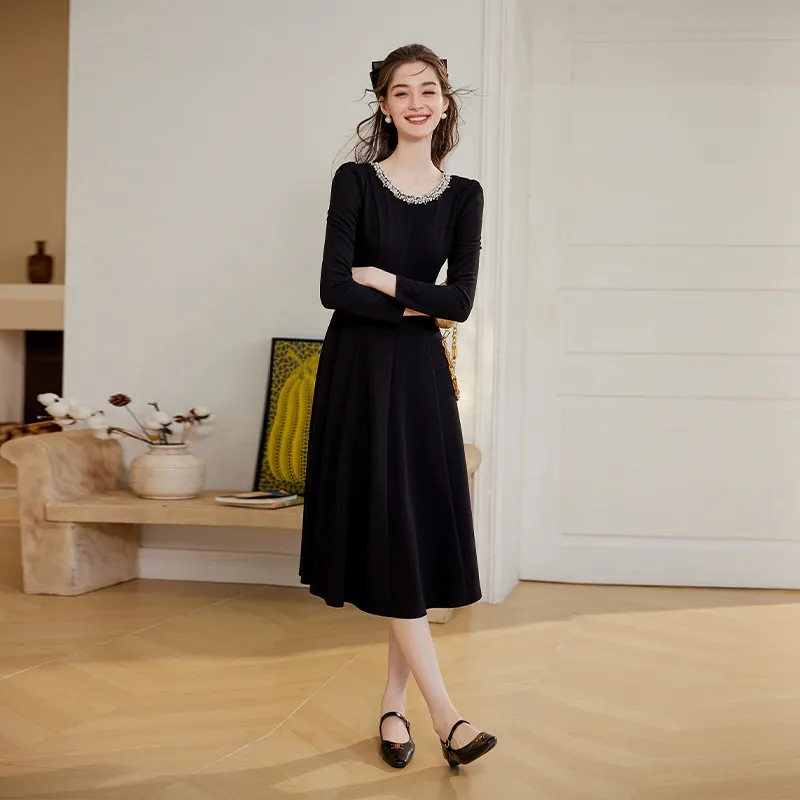 LOUISY AO Long Sleeved Dress Women's Black-3