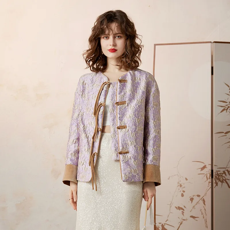 LOUISY AO Cropped Coats Women's Purple-2