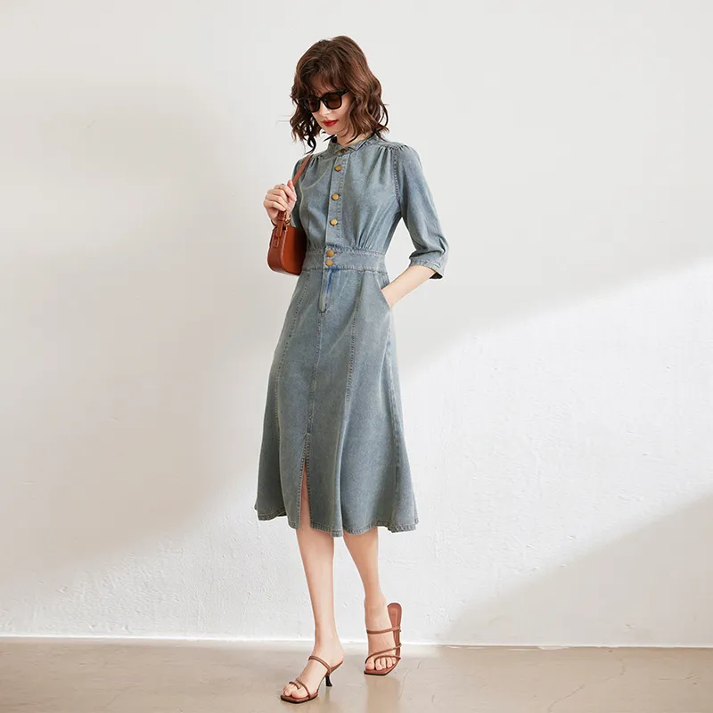 LOUISY AO Long-Sleeved Dresses Women's Light Blue-1