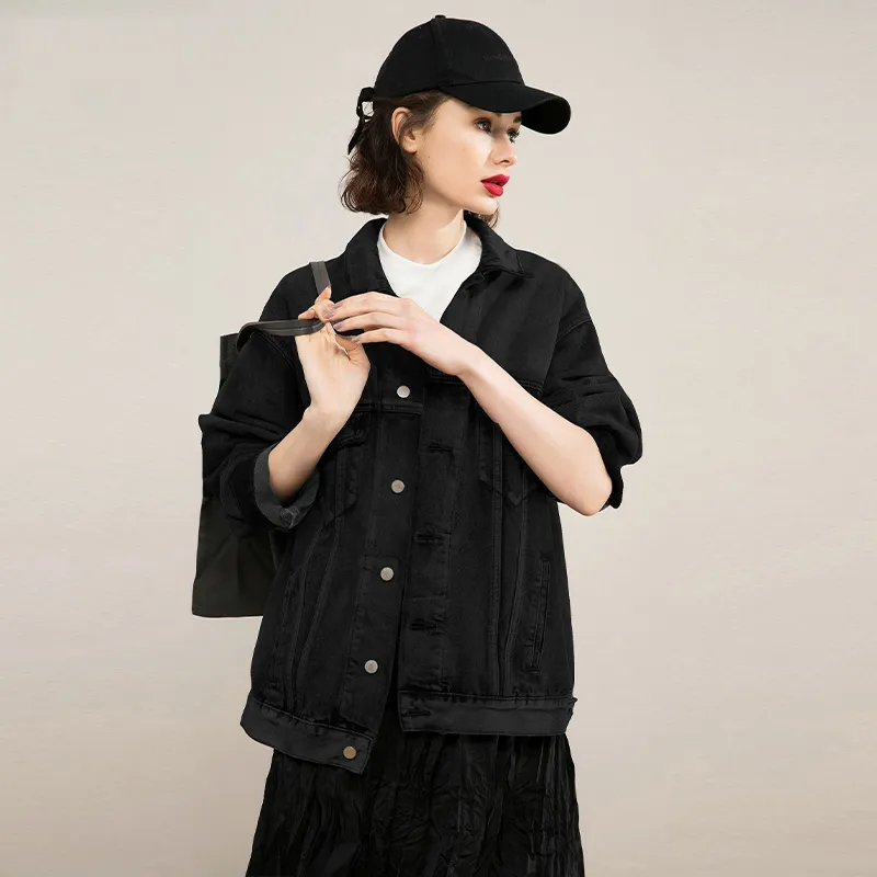 LOUISY AO Denim Jacket Women's Gray Black-2