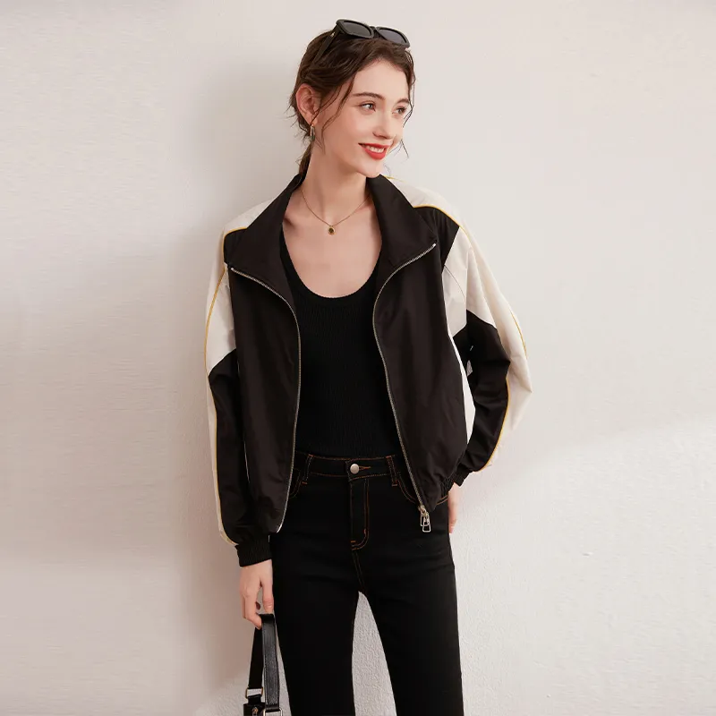 LOUISY AO Cropped Coats Women's Black & Beige-4