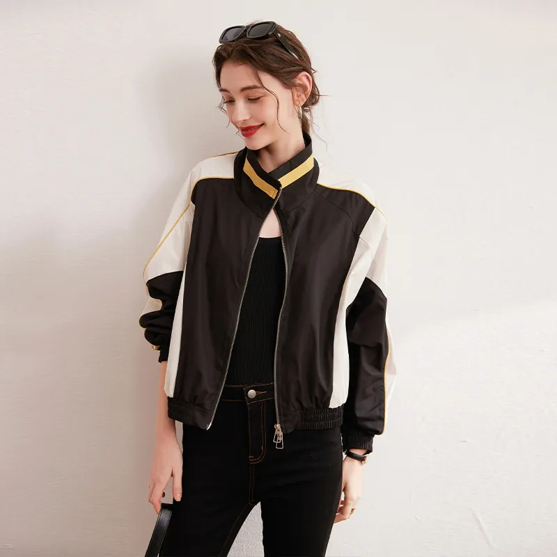 LOUISY AO Cropped Coats Women's Black & Beige-2