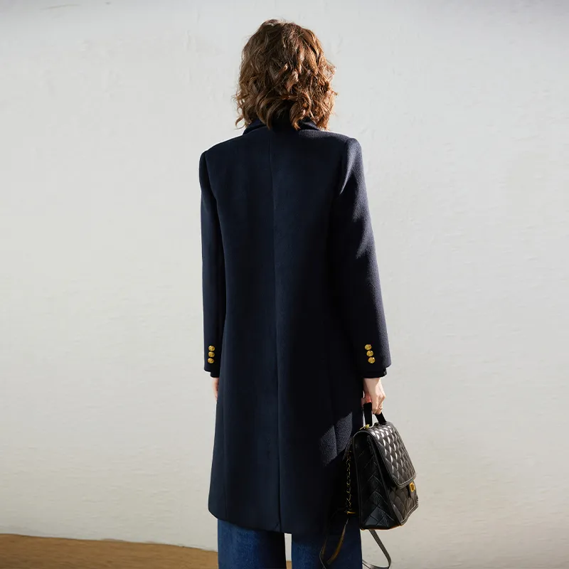 LOUISY AO Coats Women's Navy Blue-2