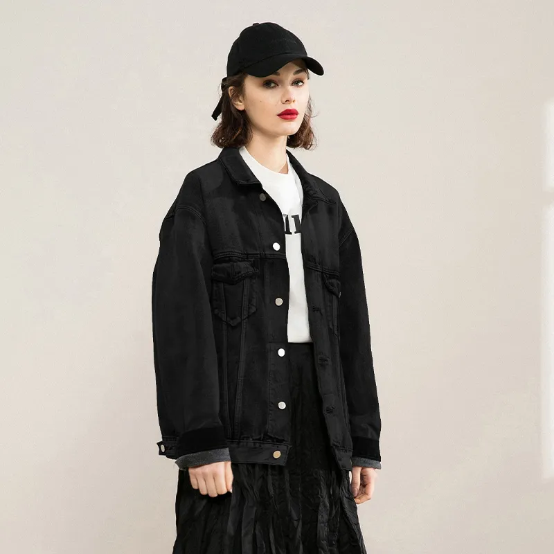 LOUISY AO Denim Jacket Women's Gray Black-3