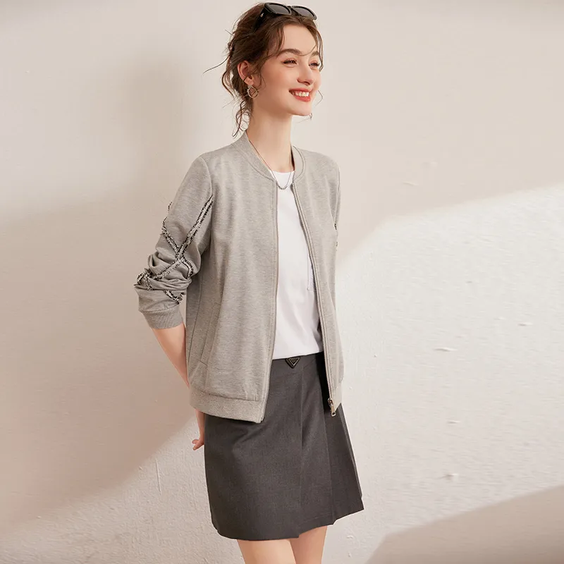 LOUISY AO Cropped Coats Women's Gray-4