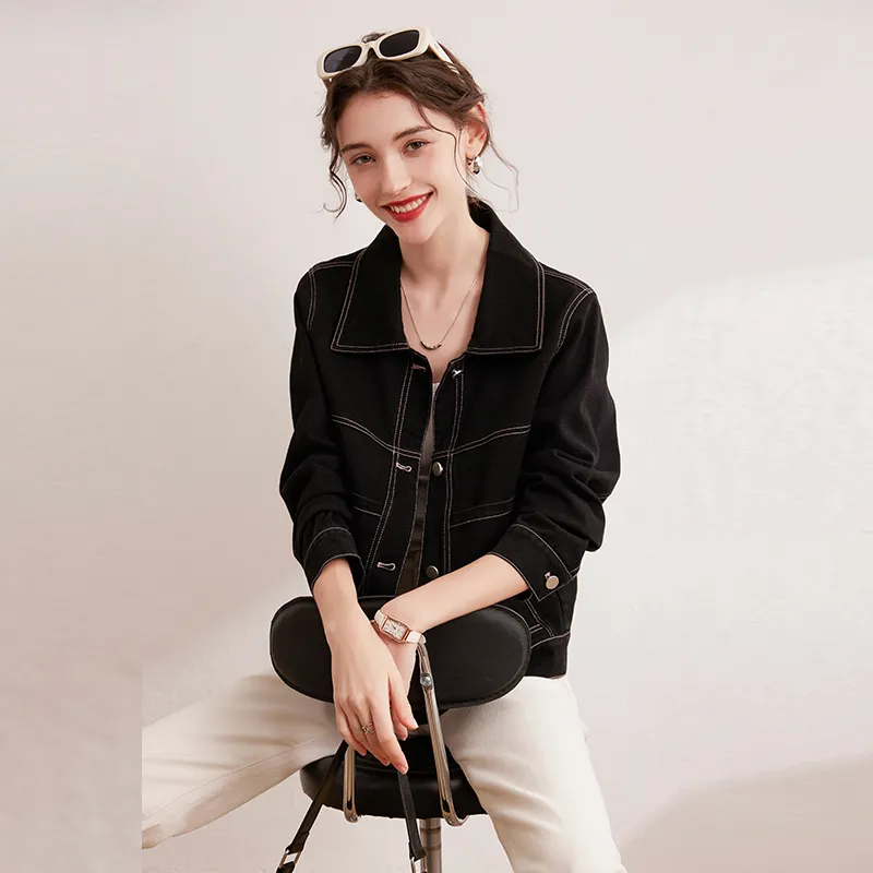 LOUISY AO Denim Jacket Women's Black-3