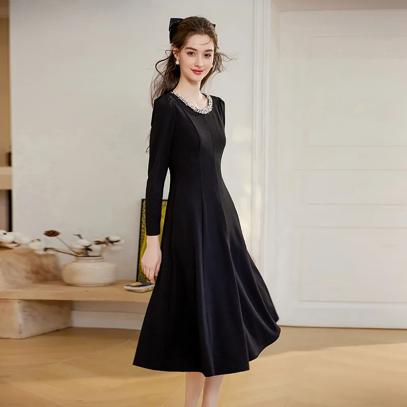 LOUISY AO Long Sleeved Dress Women's Black-4
