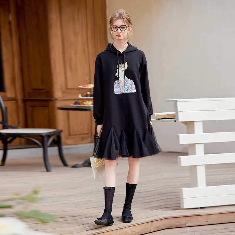 LOUISY AO Long Sleeved Dresses Women's Black-4