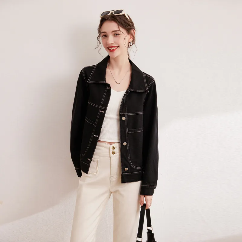 LOUISY AO Denim Jacket Women's Black-2