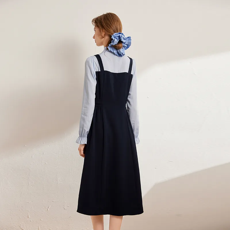 LOUISY AO Long Sleeved Dress Women's Blue-4