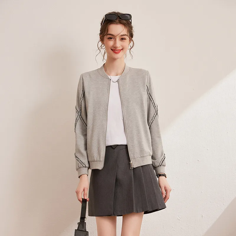 LOUISY AO Cropped Coats Women's Gray-2