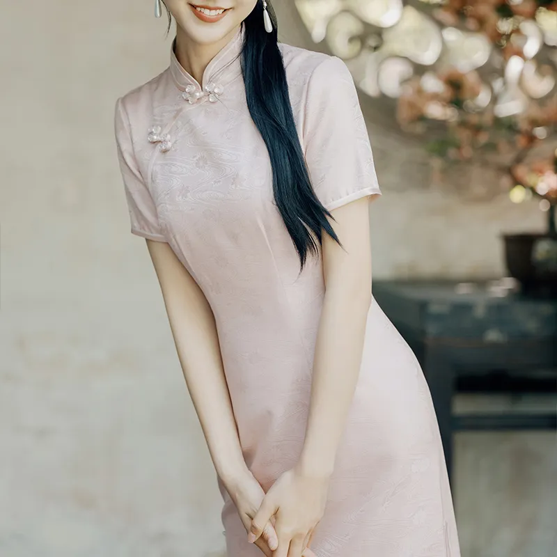 Clothes Cut By Time Cheongsam Women's Pink-4