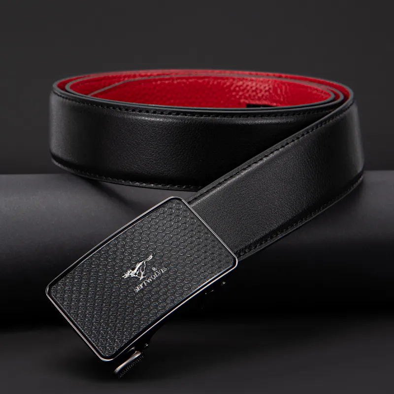 SEPTWOLVES Genuine Cow Leather Automatic Buckle Belt Men's Width 3.5CM-5