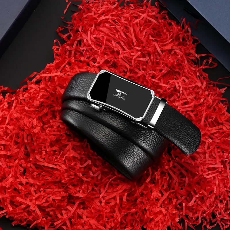 SEPTWOLVES Cow Leather Leather Belts Men's Width 3.5CM-5
