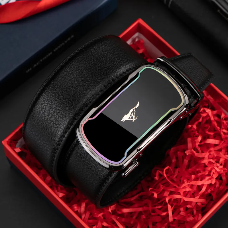 SEPTWOLVES Genuine Leather Automatic Buckle Business High End Belt Authentic Leather Belts Men's Width  3.5cm-3