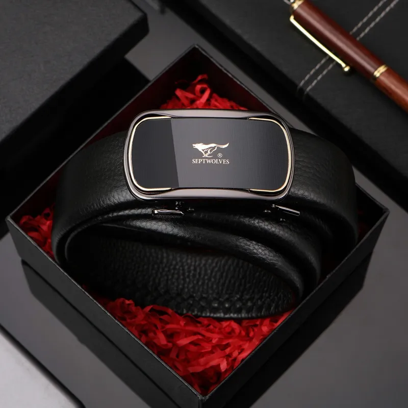 SEPTWOLVES Business Advanced Comfortable Genuine Leather Leather Belts Men's-1
