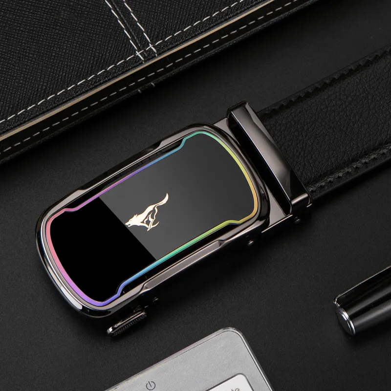 SEPTWOLVES Genuine Leather Automatic Buckle Business High End Belt Authentic Leather Belts Men's Width  3.5cm-5