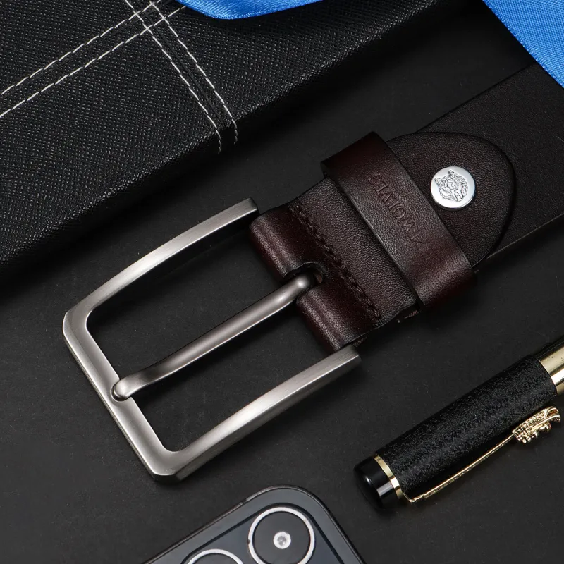 SEPTWOLVES Cow Leather Belts Men's Width  3.8cm-2
