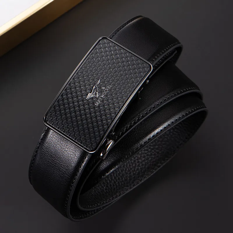SEPTWOLVES Genuine Cow Leather Automatic Buckle Belt Men's Width 3.5CM-2