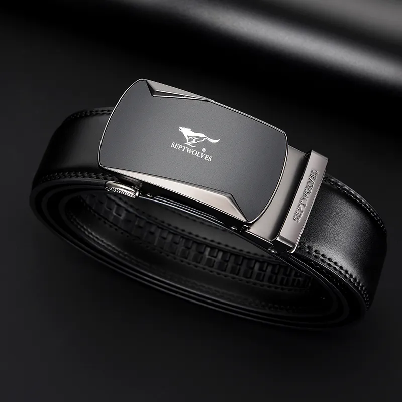 SEPTWOLVES Genuine Leather Cow Leather Leather Belts Men's 3.5CM-2