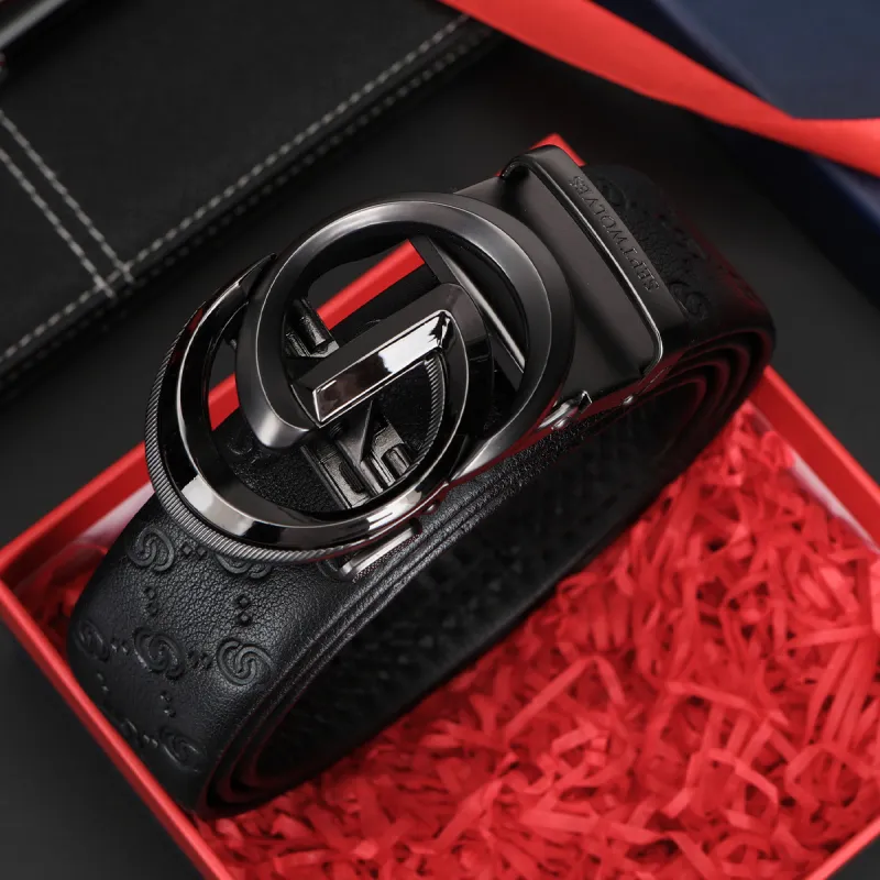 SEPTWOLVES Cow Leather Leather Belts Men's Width 3.5CM-4