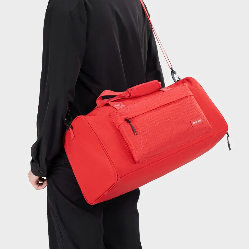SEPTWOLVES Fabric Travel Bag Large Size Unisex Red-5