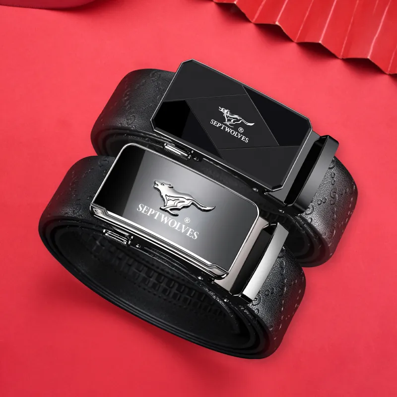 SEPTWOLVES Split Cow Leather Belts Men's Width 3.5CM-3