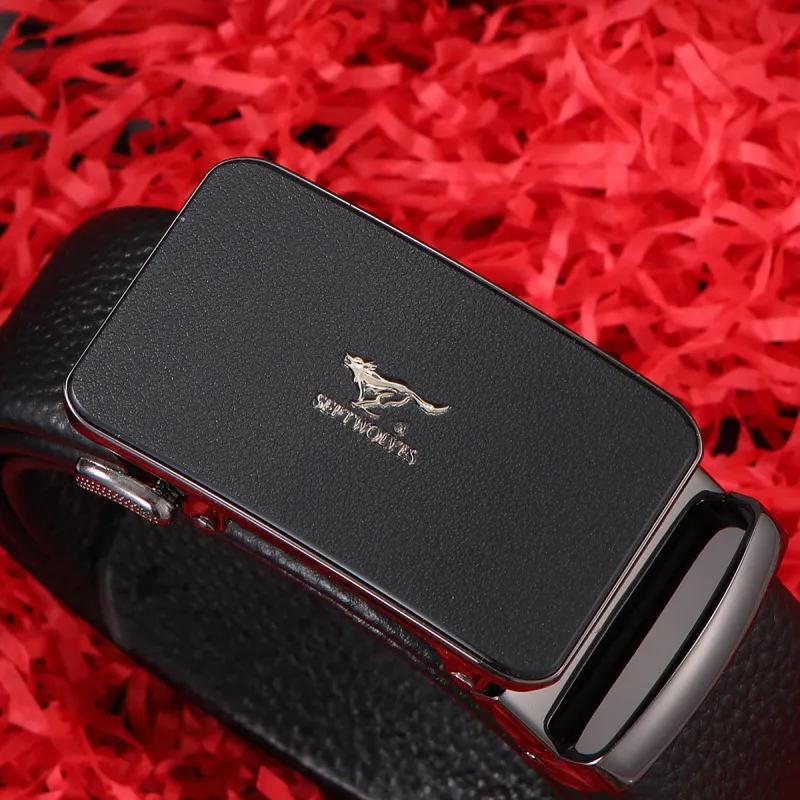 SEPTWOLVES Cow Leather Belts Men's Width 3.5CM-3