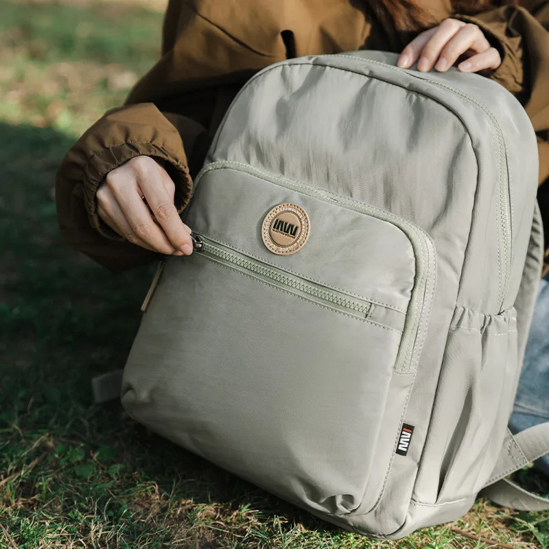 SEPTWOLVES Fabric Backpack Women's Gray Green-4
