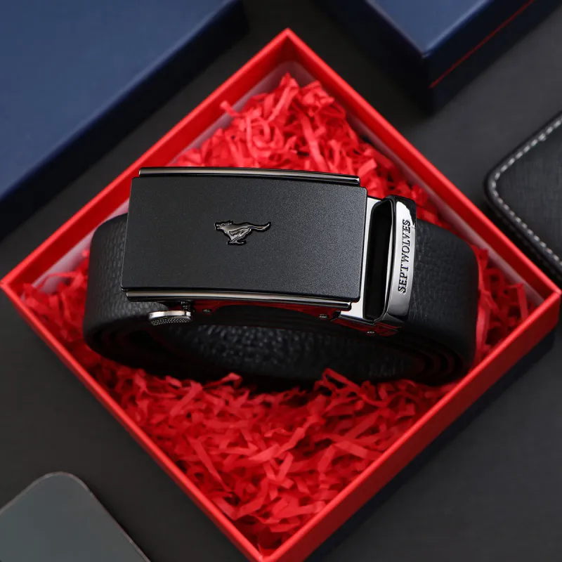 SEPTWOLVES Cow Leather Leather Belts Men's Width: 3.5cm-3